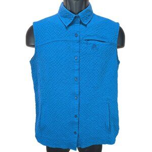 Nike ATG Blue Sleeveless Button-Down Vest L 80% Rayon & 20% Polyester